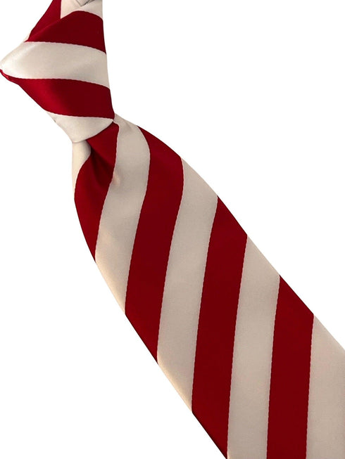 red and white classic barber  striped  tie